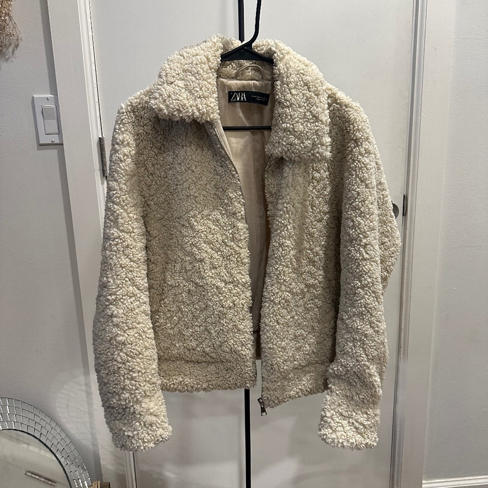 Zara Cream Sherpa Jacket